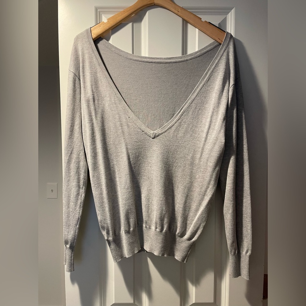 Gray Lulus Backless Sweater - Medium